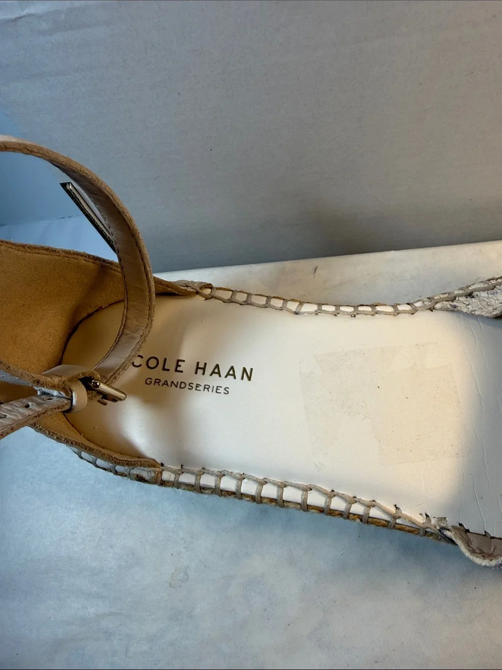 Cole Haan Neutral Snake-Print Espadrille Sandals
